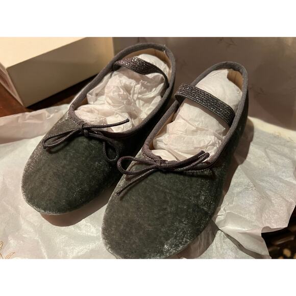 NIB Noralee Rylee + Cru Ballet Flats Velvet French Blue Shoes Size 12 NEW - Picture 4 of 10